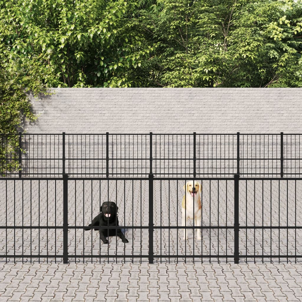 Outdoor dog cage steel 84.68 m²