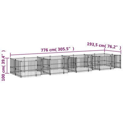 Outdoor dog cage steel 15.02 m²