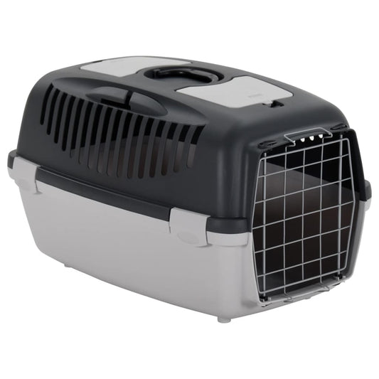 Pet transport box grey and black 61x40x38 cm PP