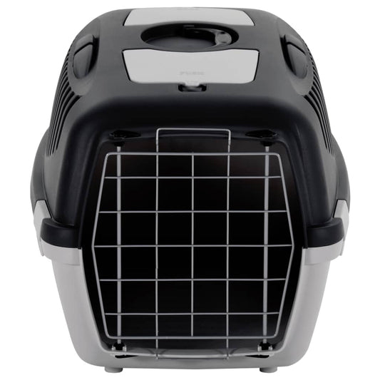 Pet transport box grey and black 61x40x38 cm PP