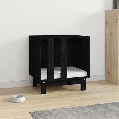 Dog kennel black 50x40x52 cm solid pine