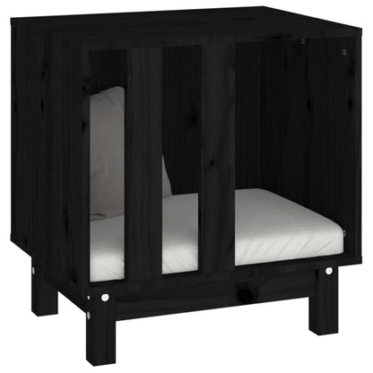 Dog kennel black 50x40x52 cm solid pine