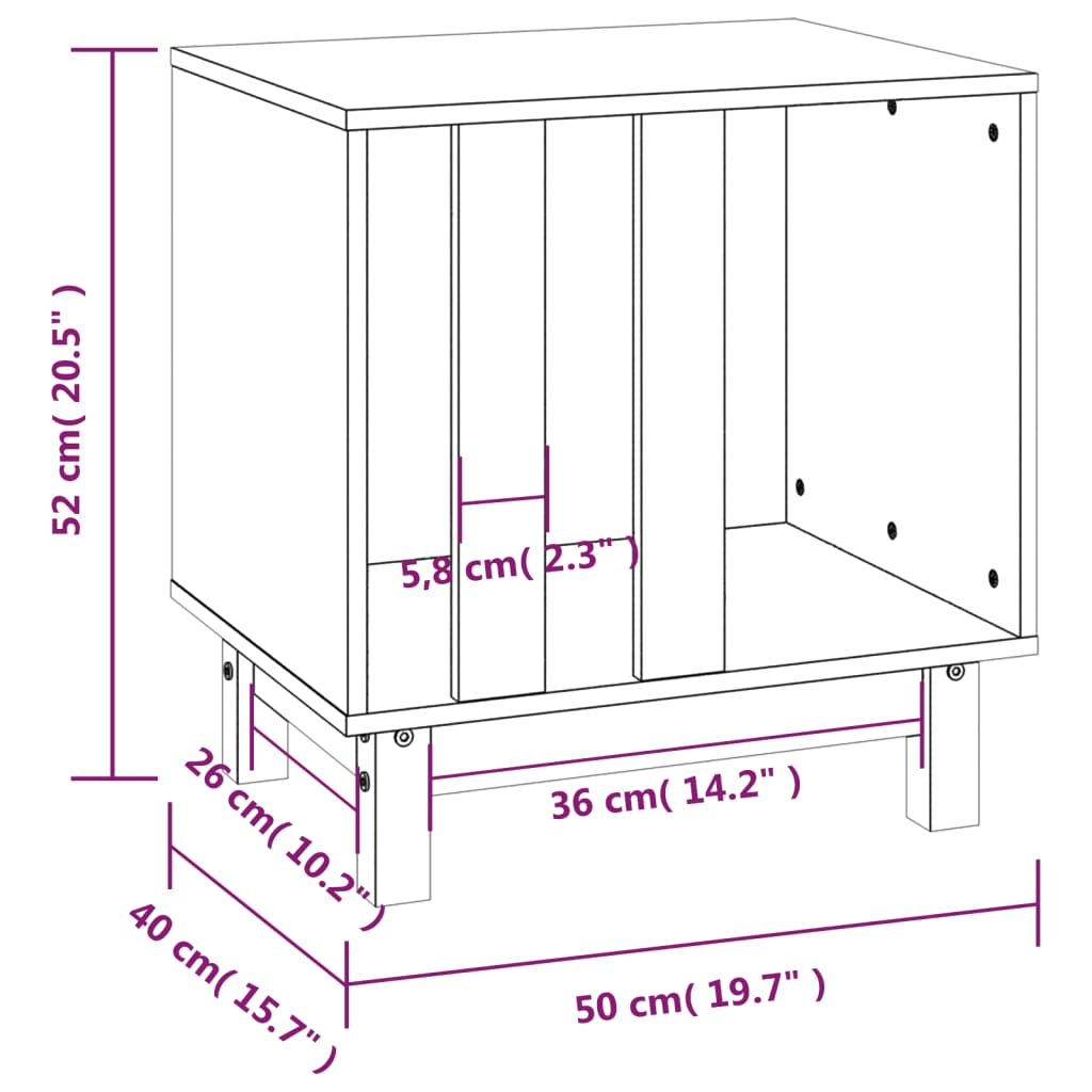 Dog kennel black 50x40x52 cm solid pine