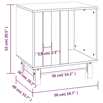 Dog kennel black 50x40x52 cm solid pine