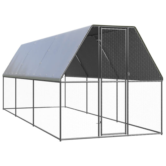 Outdoor chicken coop 2x6x2 m galvanized steel