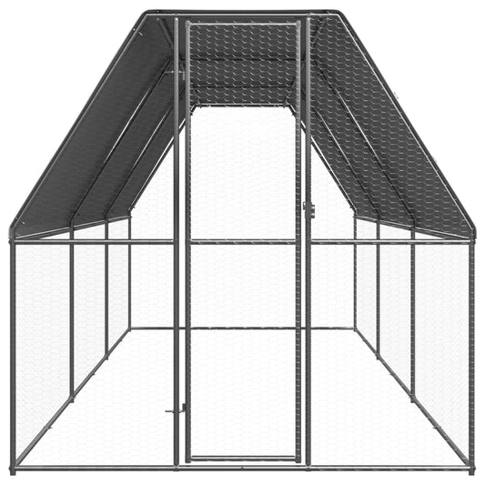 Outdoor chicken coop 2x6x2 m galvanized steel