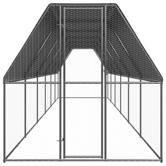Outdoor chicken coop 2x12x2 m galvanized steel