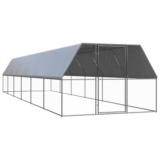 Outdoor chicken coop 3x12x2 m galvanized steel