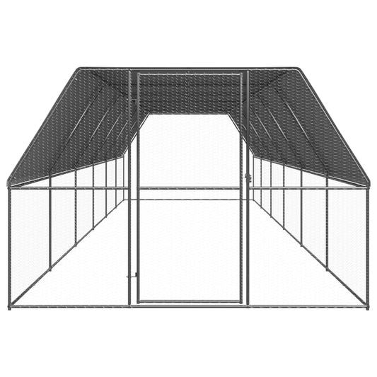Outdoor chicken coop 3x12x2 m galvanized steel