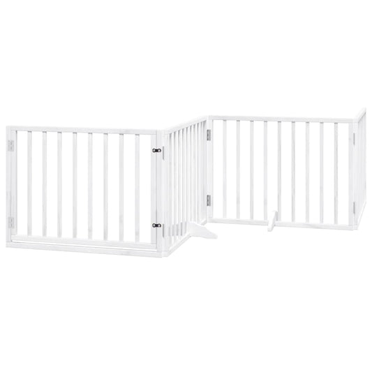 Folding mothproof door 4 panels white 320 cm poplar wood