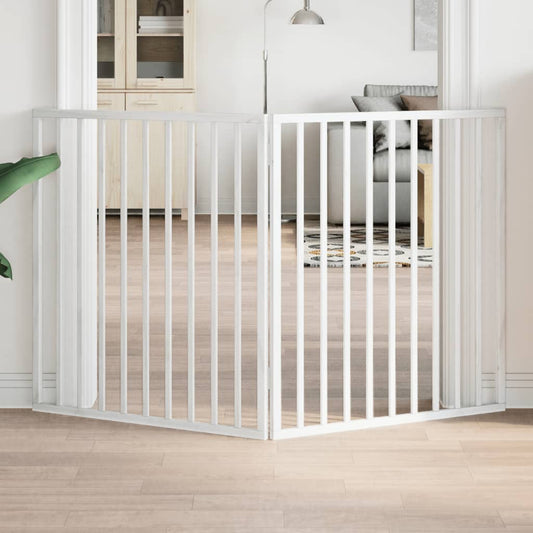 Folding door frame 2 panels white 160 cm poplar wood