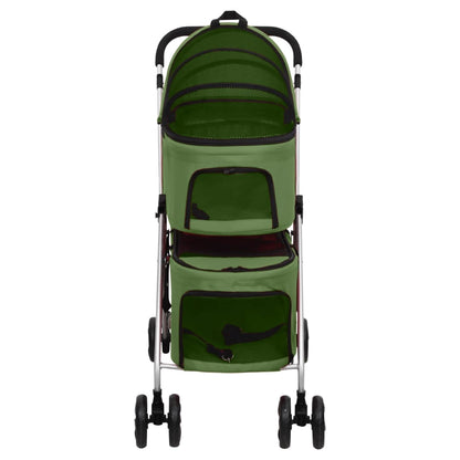Foldable 2-tier dog stroller green 83x48x97 cm fabric