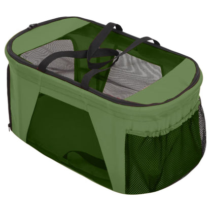 Foldable 2-tier dog stroller green 83x48x97 cm fabric
