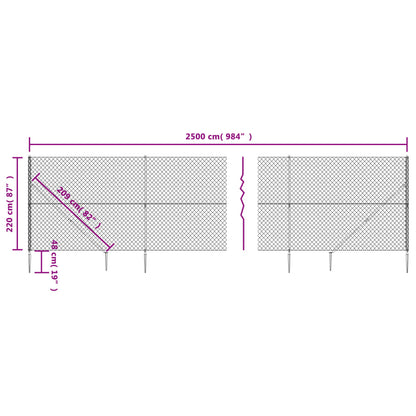 Verkkoaita maapiikeillä antrasiitti 2,2x25 m