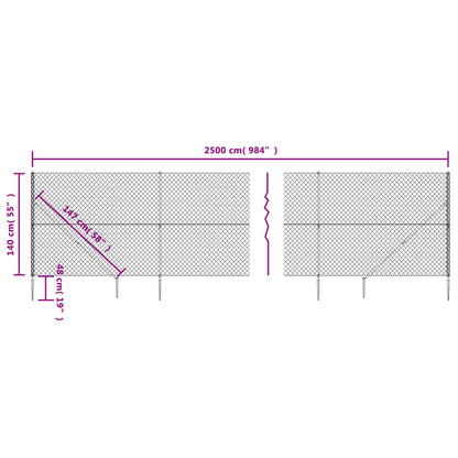 Verkkoaita maapiikeillä hopea 1,4x25 m