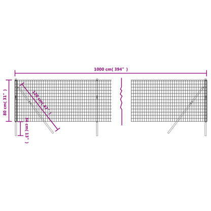 Verkkoaita vihreä 0,8x10 m galvanoitu teräs