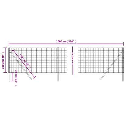 Verkkoaita vihreä 1x10 m galvanoitu teräs