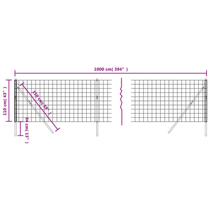 Verkkoaita vihreä 1,1x10 m galvanoitu teräs