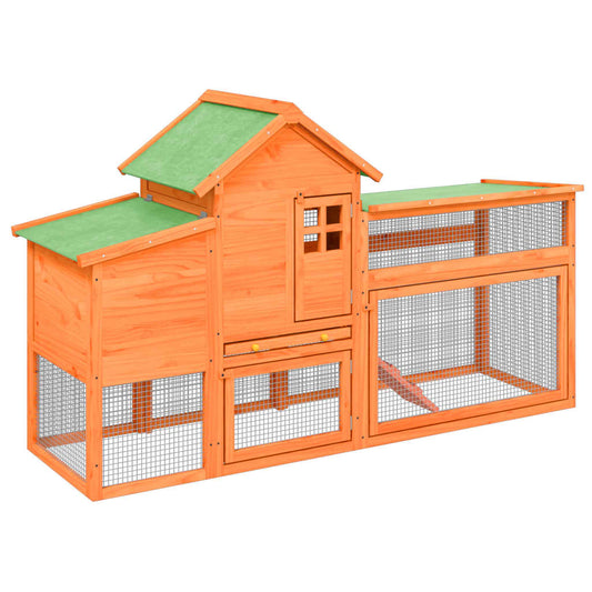 Chicken coop brown 186.5x58.5x113 cm solid pine