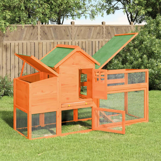 Chicken coop brown 186.5x58.5x113 cm solid pine