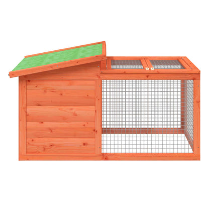 Rabbit hutch brown 100.5x54x55 cm solid pine