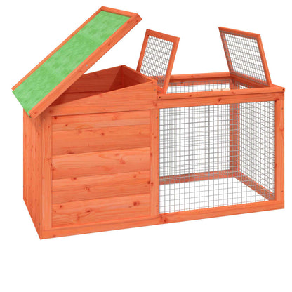 Rabbit hutch brown 100.5x54x55 cm solid pine