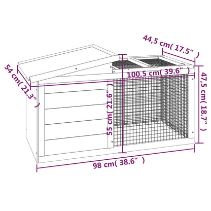 Rabbit hutch brown 100.5x54x55 cm solid pine