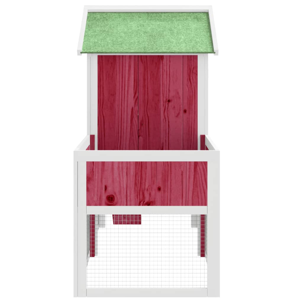Rabbit hutch red 170x63x113 cm solid pine