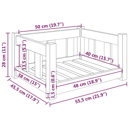 Dog bed 55.5x45.5x28 cm solid pine