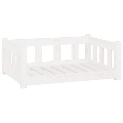 Dog bed white 75.5x55.5x28 cm solid pine