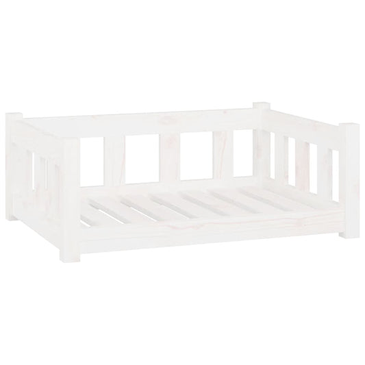 Dog bed white 75.5x55.5x28 cm solid pine