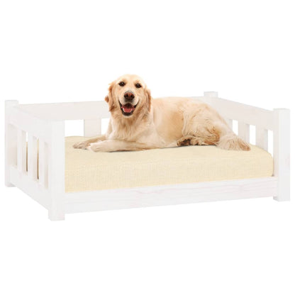 Dog bed white 75.5x55.5x28 cm solid pine