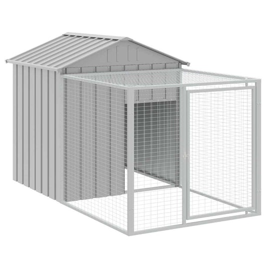 Chicken coop/outdoor area, grey, 117x201x123 cm, galvanized steel
