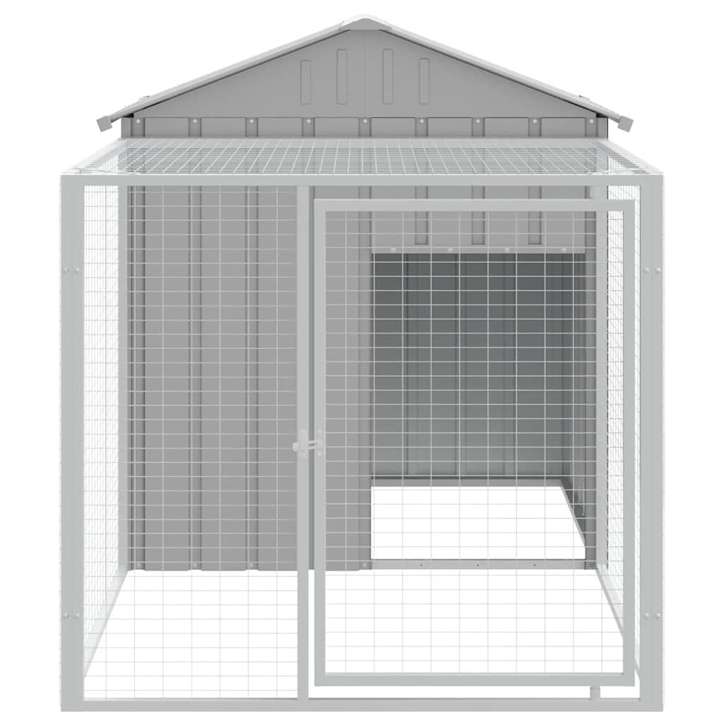 Chicken coop/outdoor area, grey, 117x201x123 cm, galvanized steel