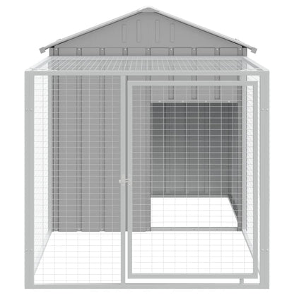 Chicken coop/outdoor area, grey, 117x201x123 cm, galvanized steel