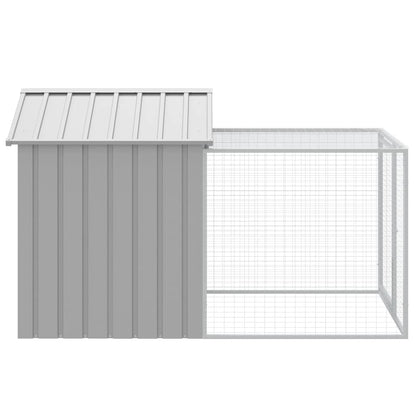 Chicken coop/outdoor area, grey, 117x201x123 cm, galvanized steel