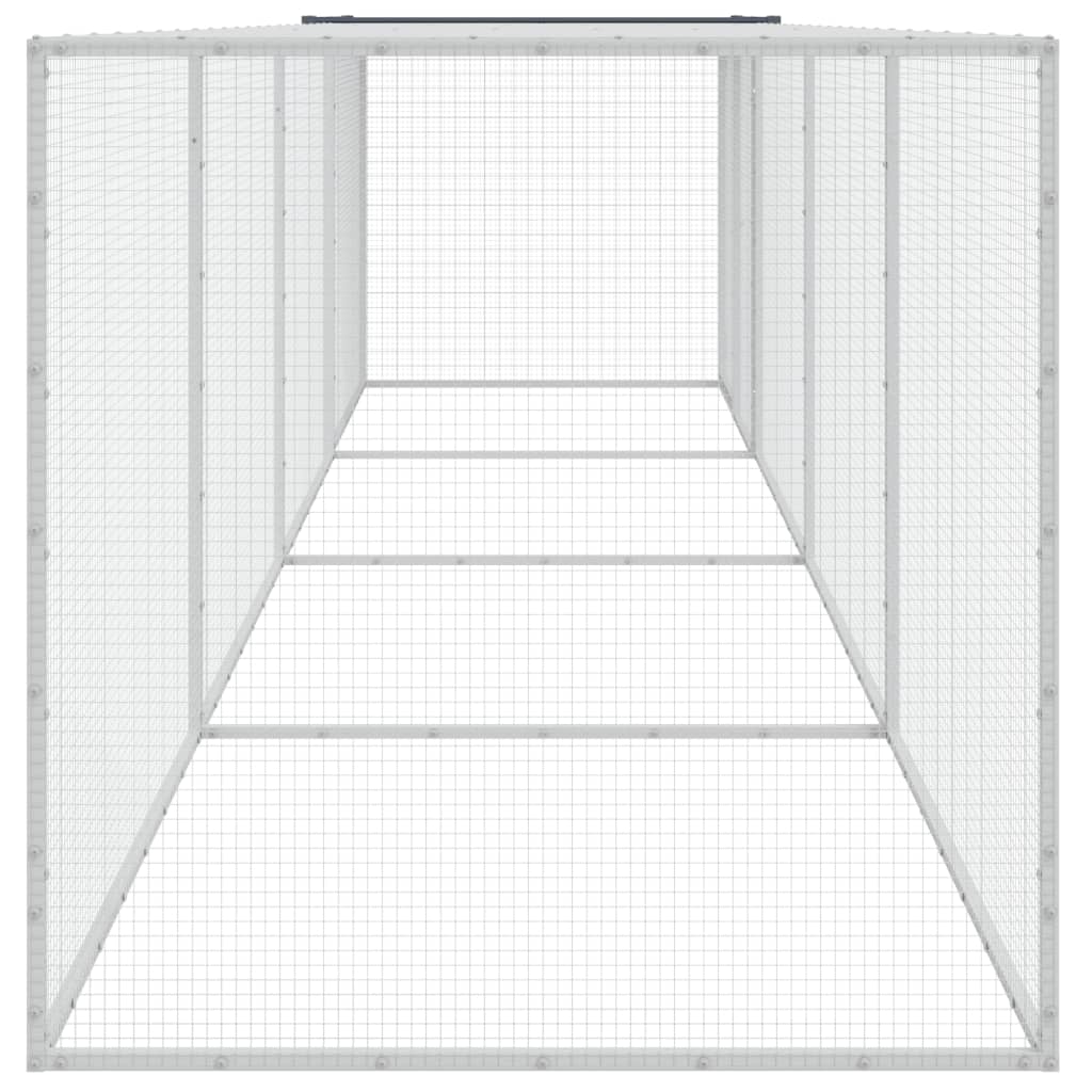 Kanahäkki katolla antrasiitti 403x98x90 cm galvanoitu teräs