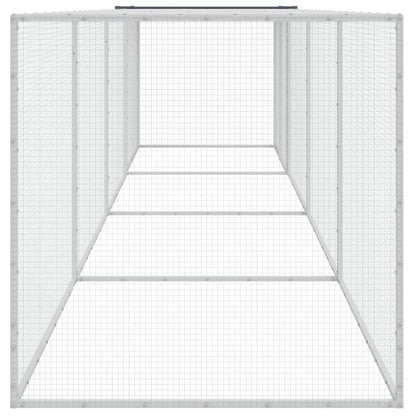 Kanahäkki katolla antrasiitti 403x98x90 cm galvanoitu teräs