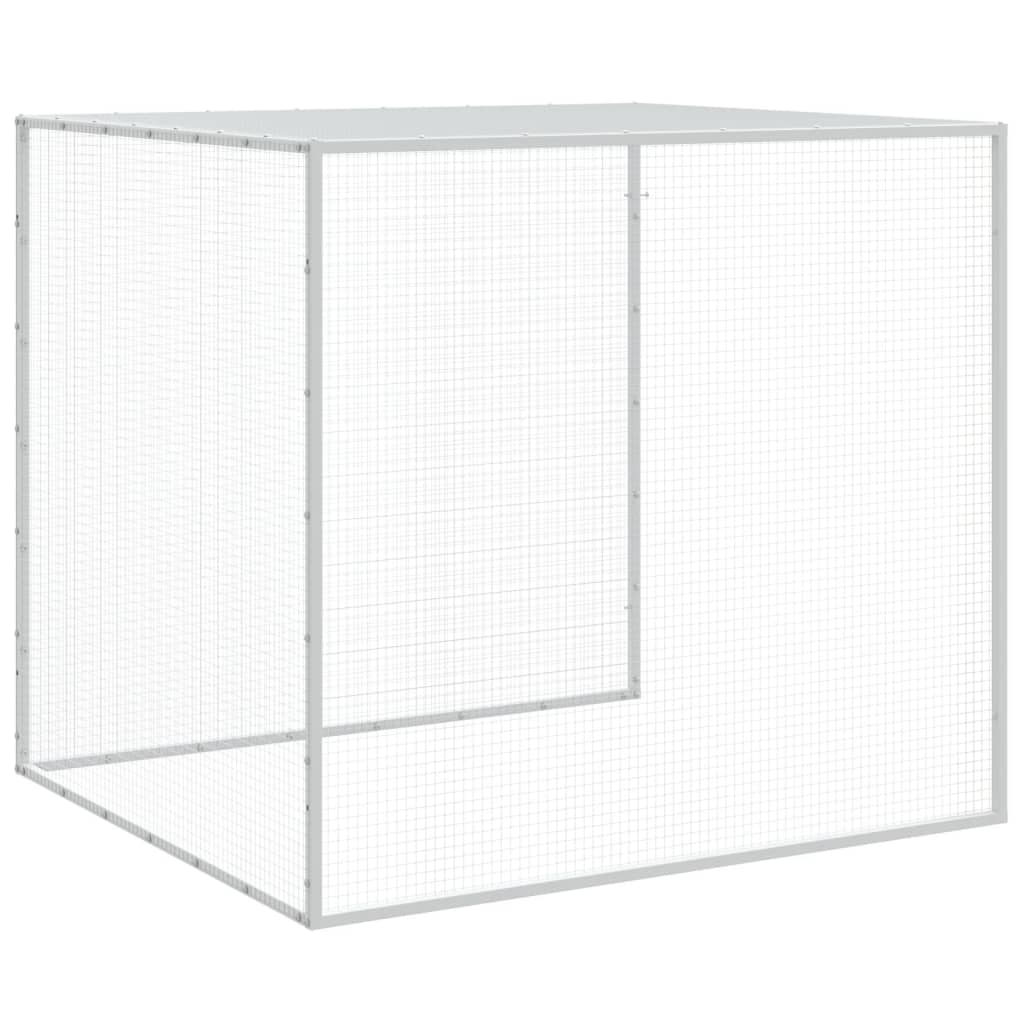 Kanahäkki katolla antrasiitti 403x98x90 cm galvanoitu teräs