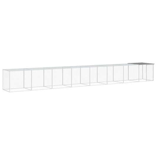 Chicken coop with roof light grey 803x98x90 cm galvanized steel