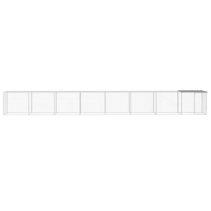 Chicken coop with roof light grey 803x98x90 cm galvanized steel