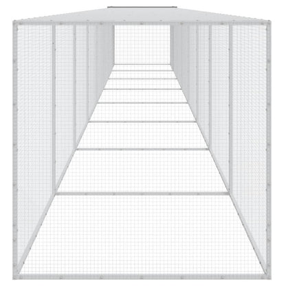 Chicken coop with roof light grey 803x98x90 cm galvanized steel