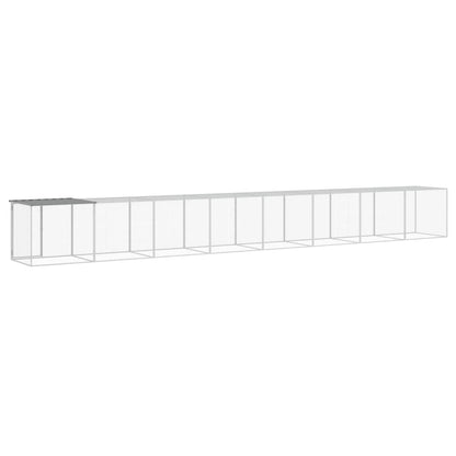 Chicken coop with roof light grey 803x98x90 cm galvanized steel