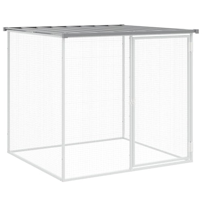 Chicken coop with roof light grey 803x98x90 cm galvanized steel