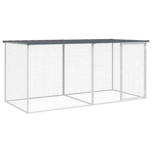 Chicken coop with roof anthracite 203x98x90 cm galvanized steel
