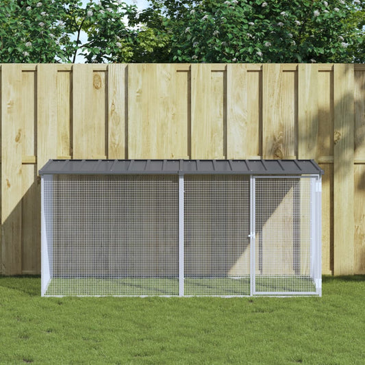 Chicken coop with roof anthracite 203x98x90 cm galvanized steel