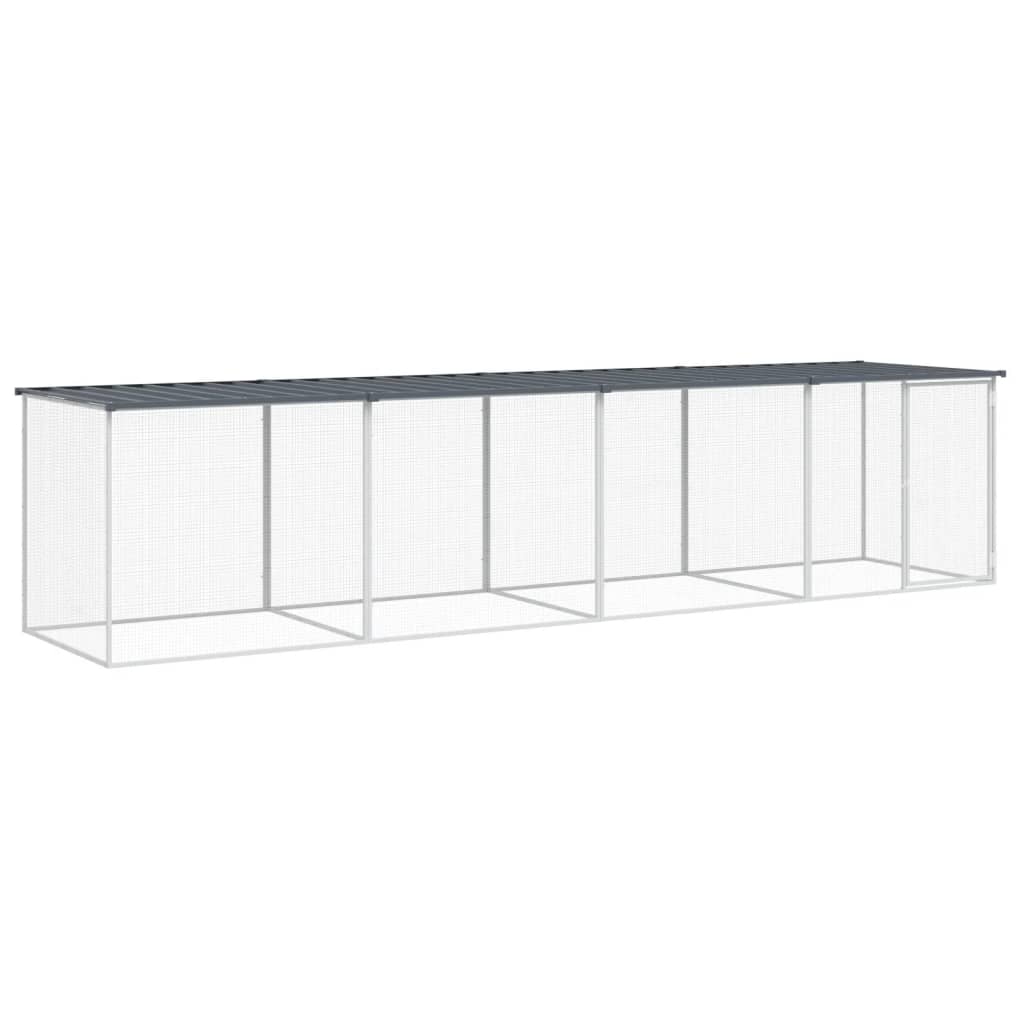 Chicken coop with roof anthracite 403x98x90 cm galvanized steel