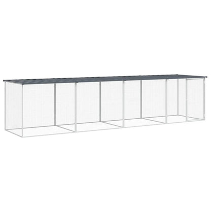 Chicken coop with roof anthracite 403x98x90 cm galvanized steel