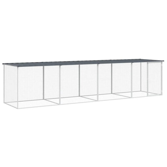 Chicken coop with roof anthracite 403x98x90 cm galvanized steel