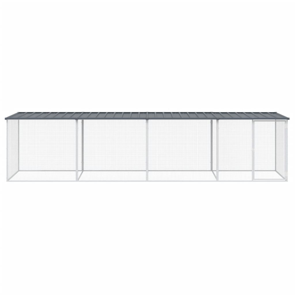 Chicken coop with roof anthracite 403x98x90 cm galvanized steel